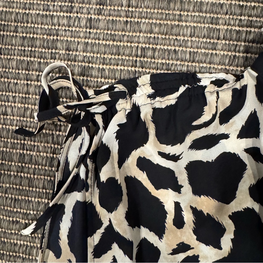 Pleione Black and White Animal Print Button Down Shirt - Picture 2 of 4